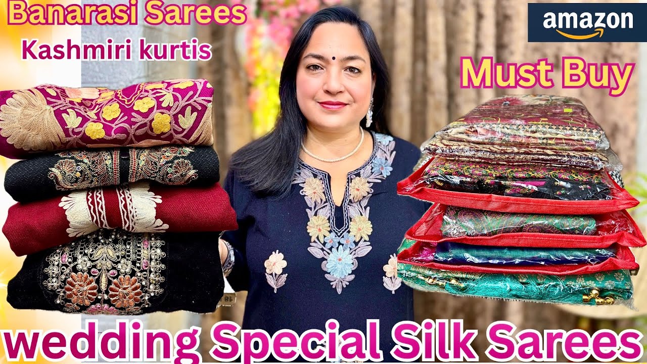 Banarasi Silk Sarees #silksarees  #amazon #banarasisaree @AshiGautam  #amazonkurtahaul 