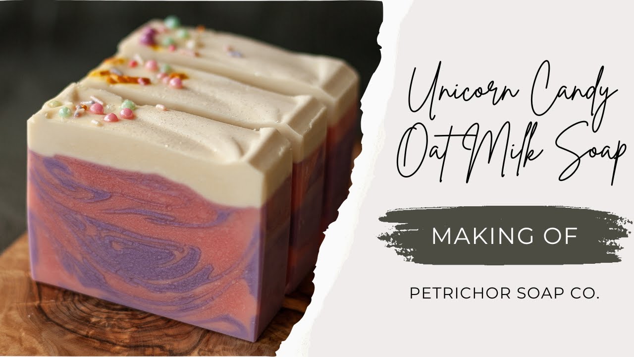 Unicorn Candy Oat Milk Cold Process Soap Making
