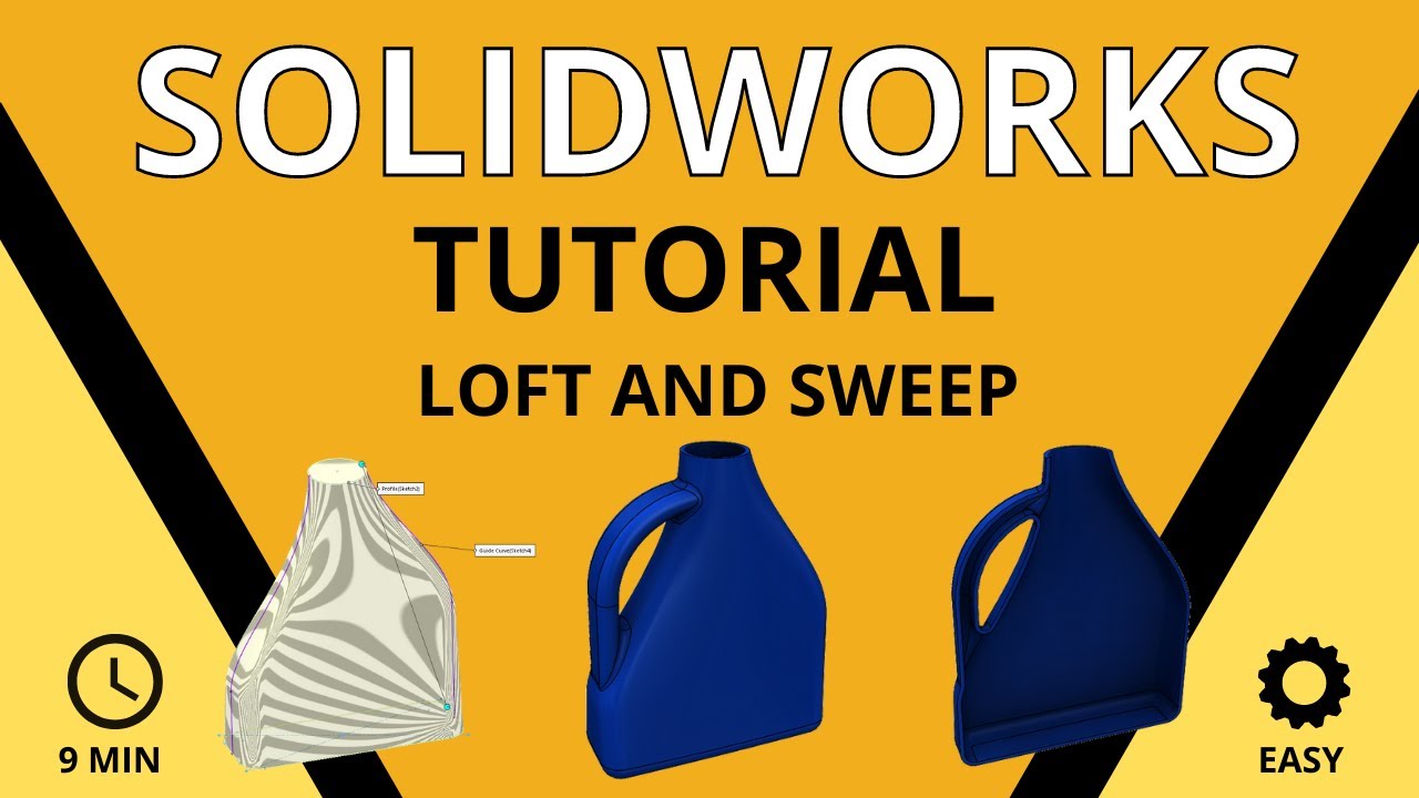 Solidworks Tutorial Loft & Sweep (2020)