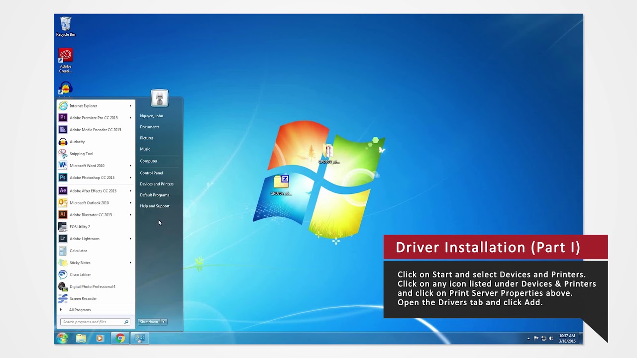 CP-D707DW Driver Installation for Windows 7