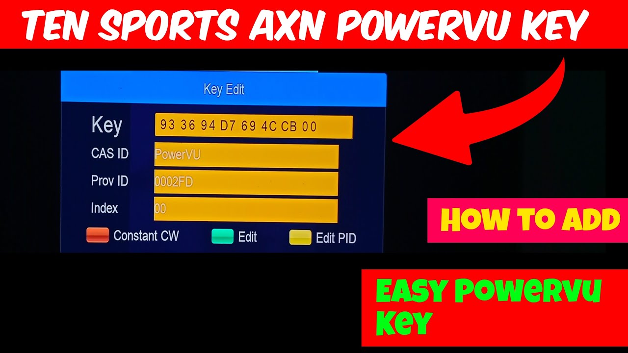 Ten Sports Axn powervu Key update | How to add powervu key Apstar 76e | Ten Sports New powervu key