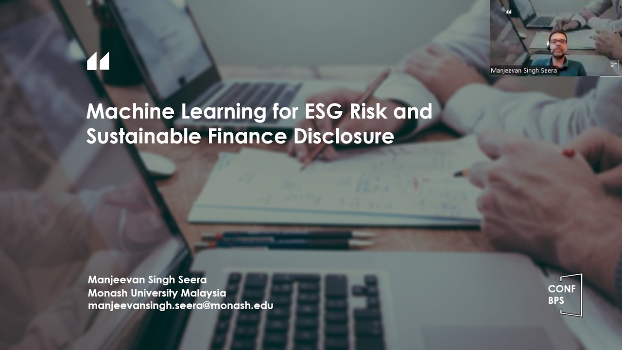 CONF-BPS 2026--Machine Learning for ESG Risk and Sustainable Finance Disclosure
