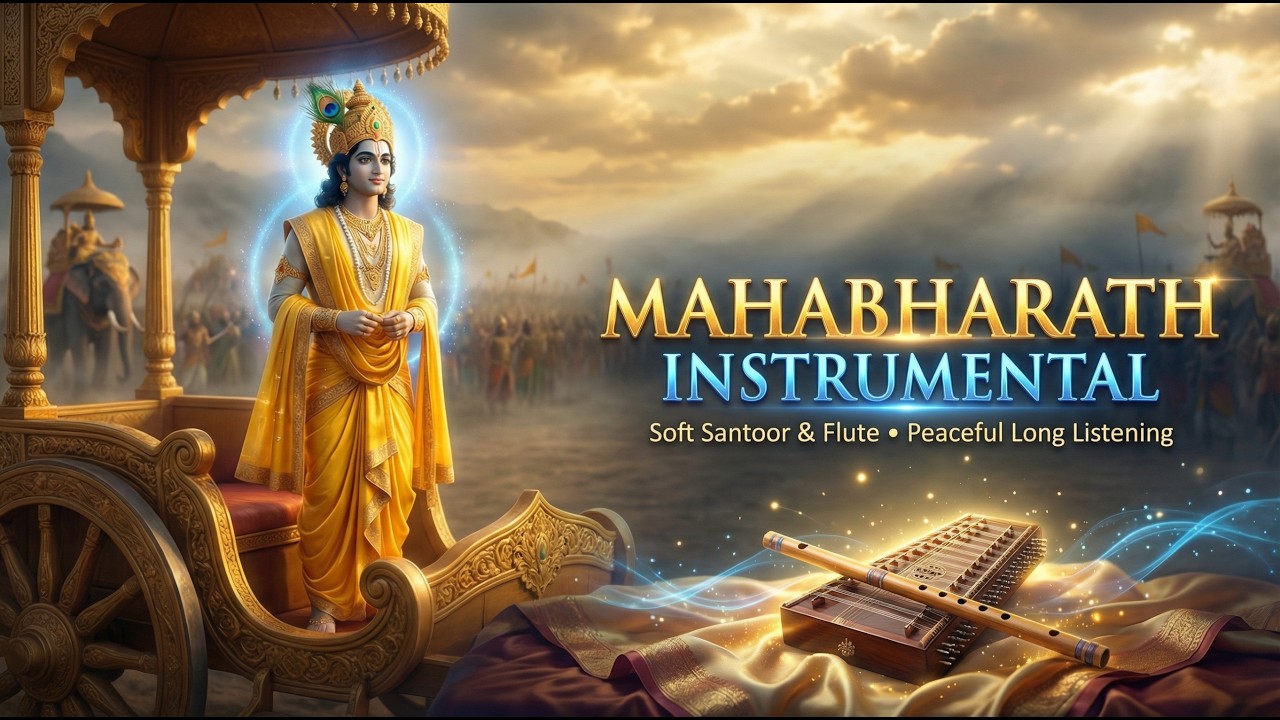 Divine Mahabharat Theme | Santoor & Flute Instrumental #instrumental #soothing #flute #mahabharat