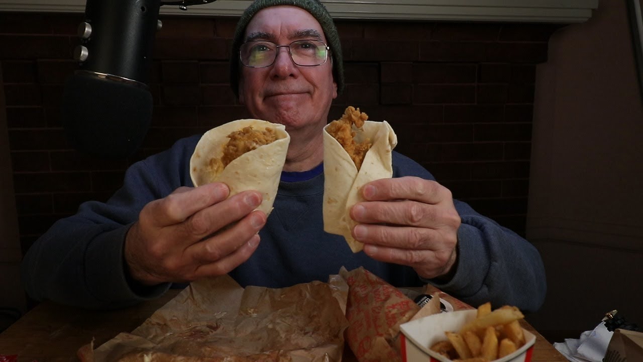 ASMR Finally Trying KFC Chicken Wrap