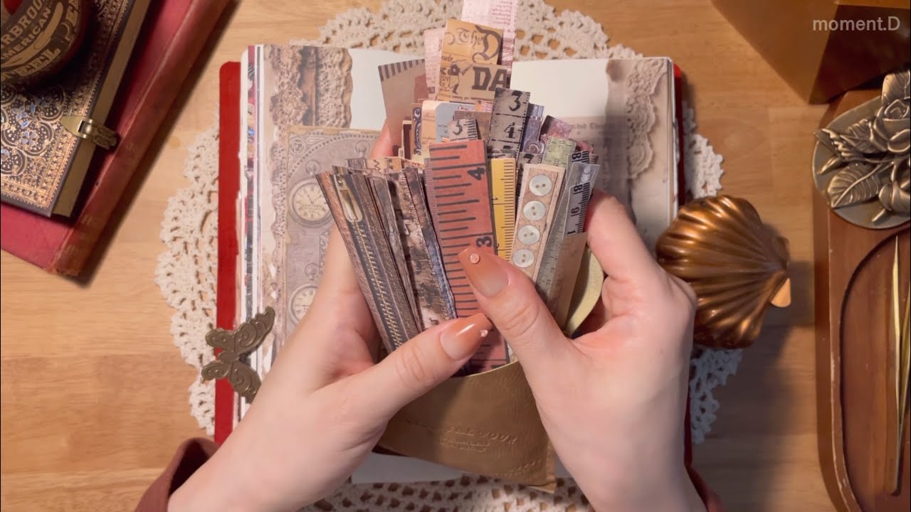 ASMR 🕰️시간의 하모니🎼 다이어리 꾸미기Aesthetic Art Journaling #scrapbooking #papertherapy #コラージュ #collage 다꾸