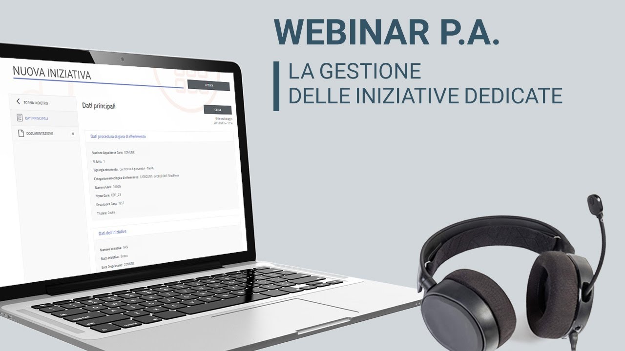 La gestione delle iniziative dedicate