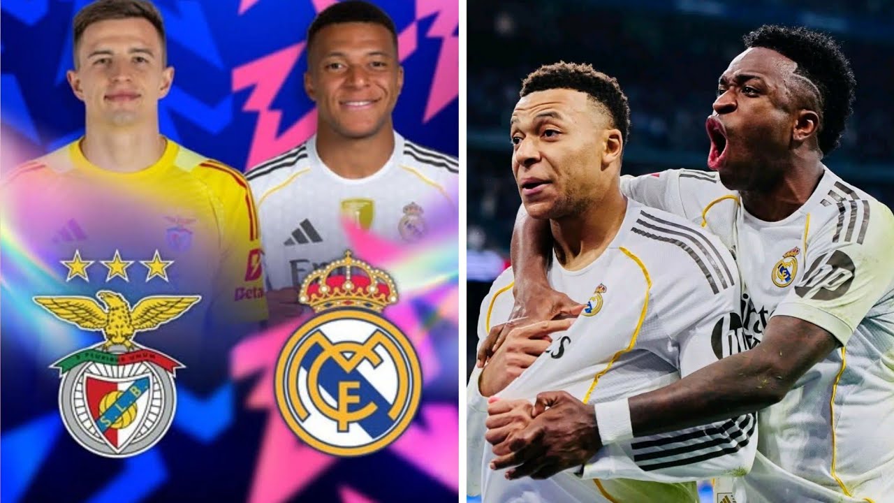 BENFICA VS REAL MADRID VINICIUS AK KYLIAN MBAPPÉ PRÈ .