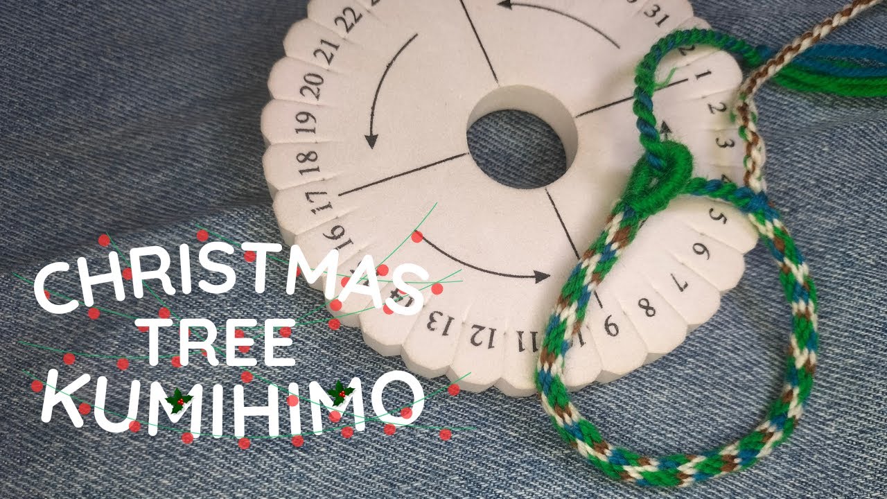 Christmas Tree Kumihimo Bracelet Tutorial || 16 String Kumihimo Tutorial