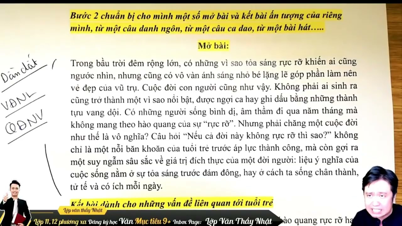'NẾU CẢ ĐỜI KHÔNG RỰC RỠ THÌ SAO'  - NLXH NGỮ VĂN LỚP 12