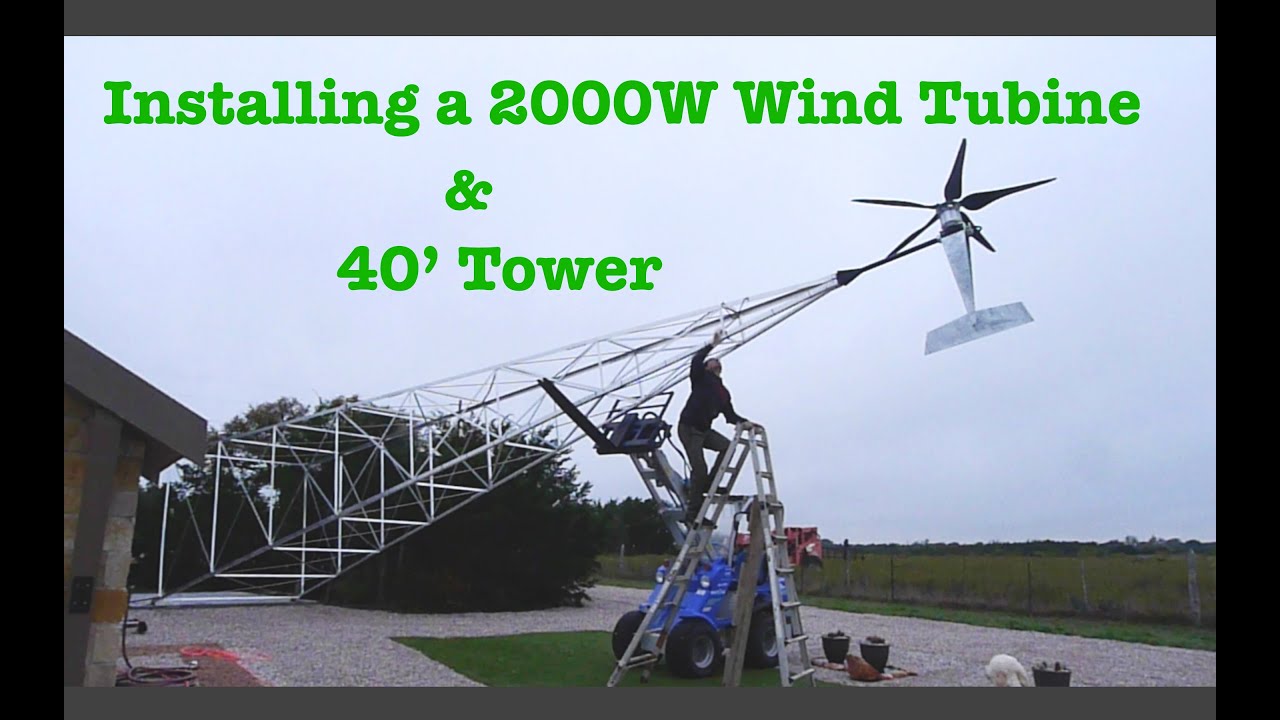 How to Install a Wind Turbine and a 40' Tower for Home