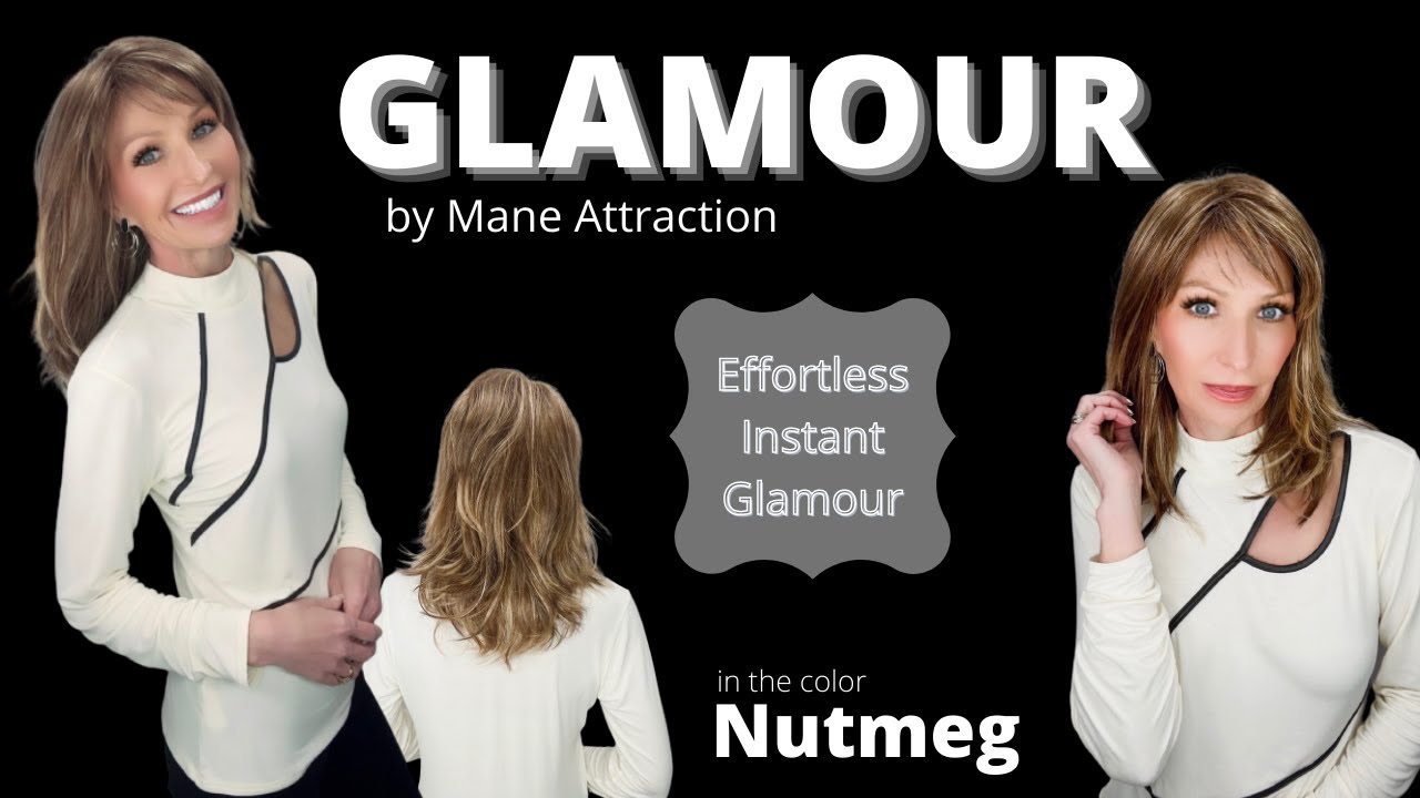 GLAMOUR wig by Mane Attraction in the color Nutmeg. Effortless instant glamour