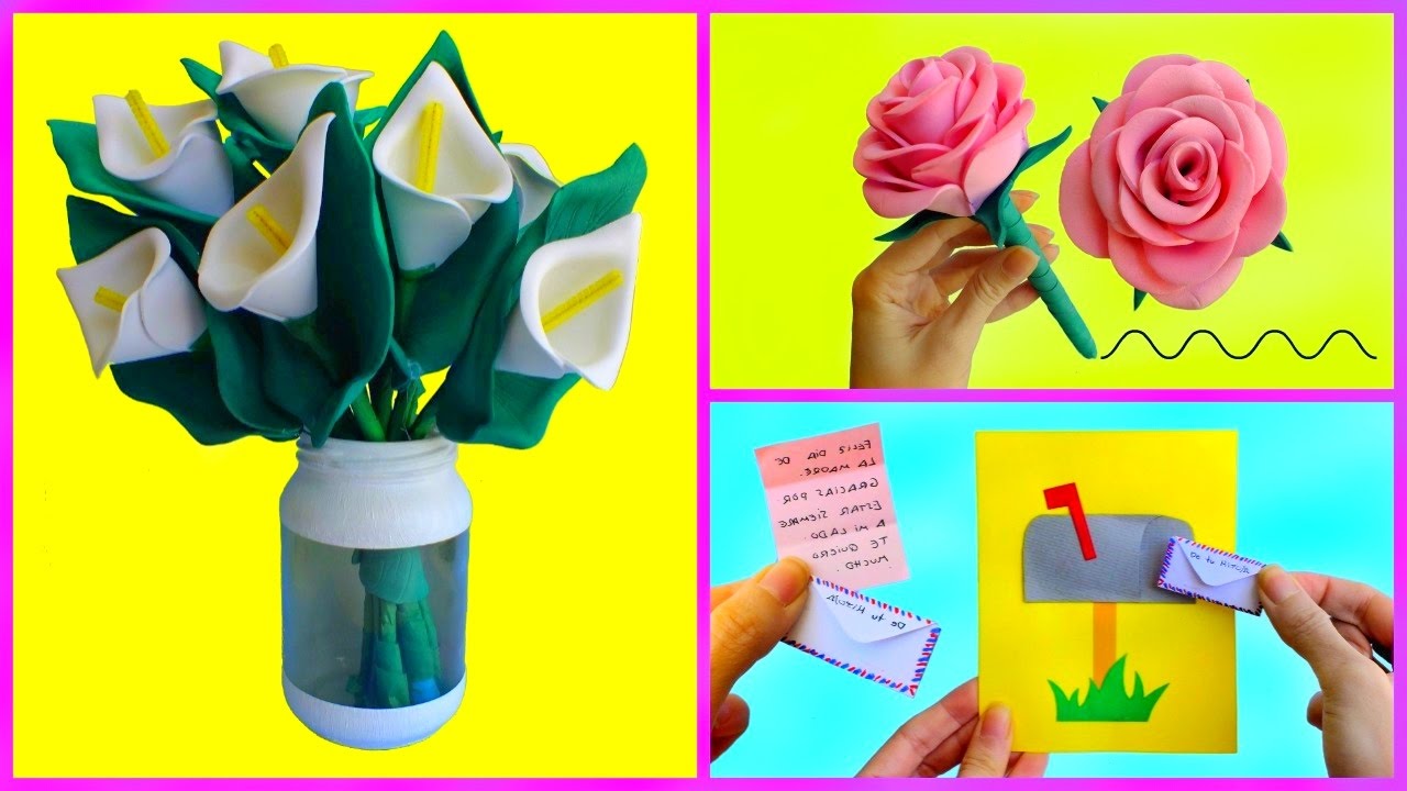DIY MANUALIDADES para regalar | Flores de goma eva