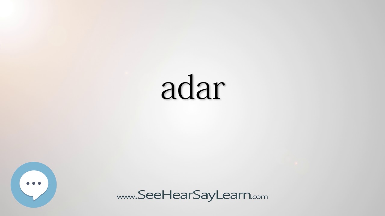adar (Every English Word Pronounced) 📕🔊🗣️😎✅