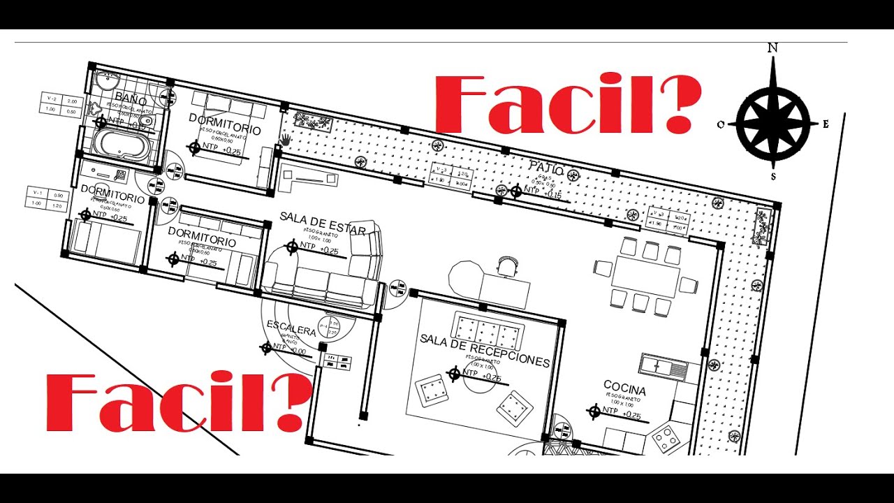Plano en AutoCAD de un terreno irregular super sencillo...