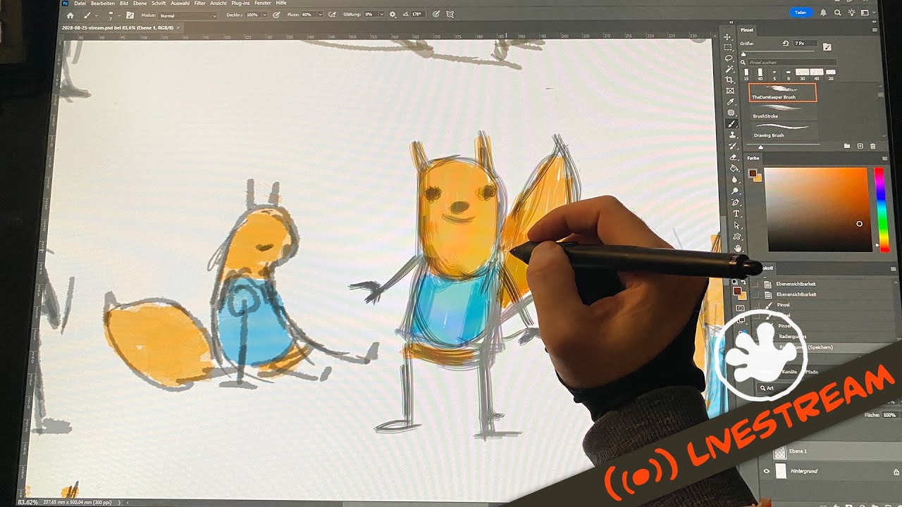 🔴 Art Stream | Sketching Eichhörnchen [NO TALKING]