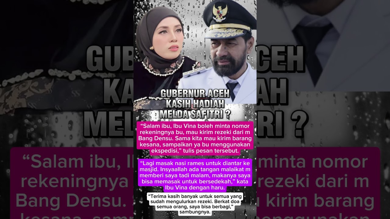 GUBERNUR ACEH KASIH HADIAH KE MELDA SAFITRI #shorts #artis #trending