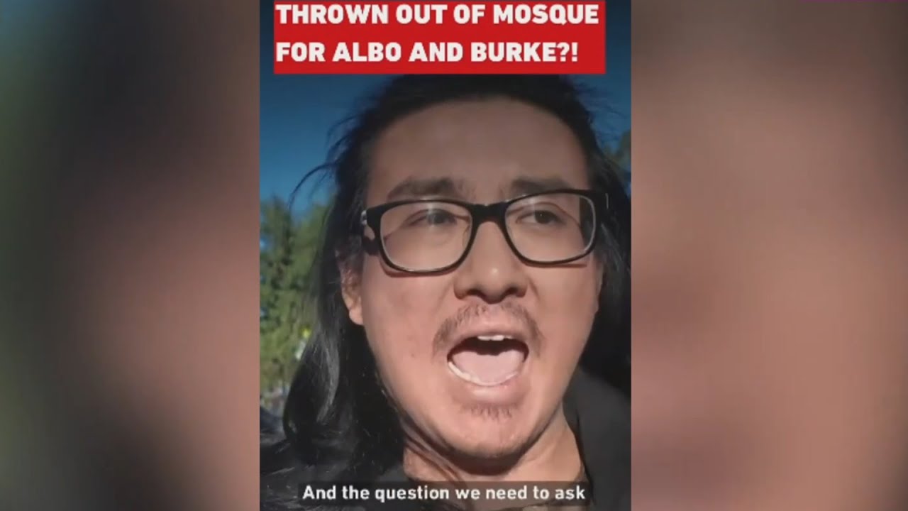 Heckler responds to Albanese confrontation at Sydney mosque