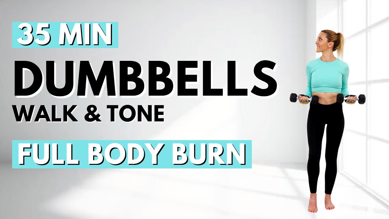 🔥WALK & TONE Dumbbell Workout🔥Burn Fat & Build Muscle🔥Full body Compound Moves🔥