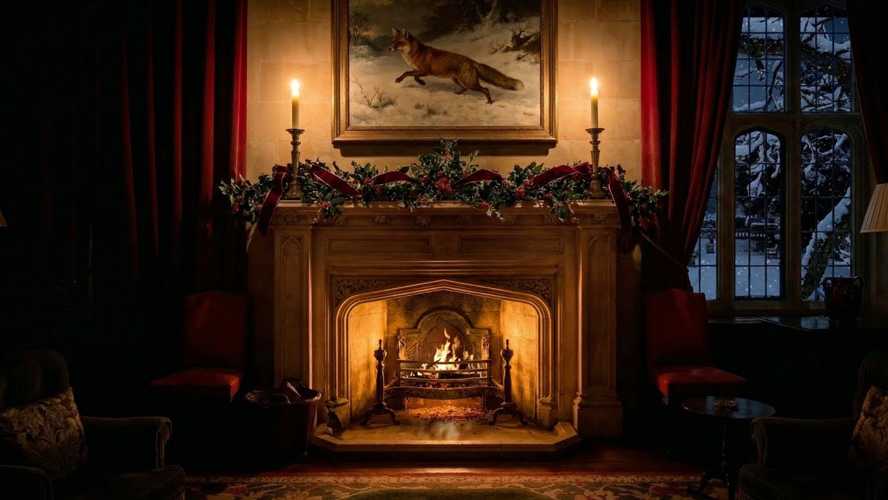 Victorian Winter Fireplace 🔥 | Cozy Scottish Castle Ambience for Sleep & Reading