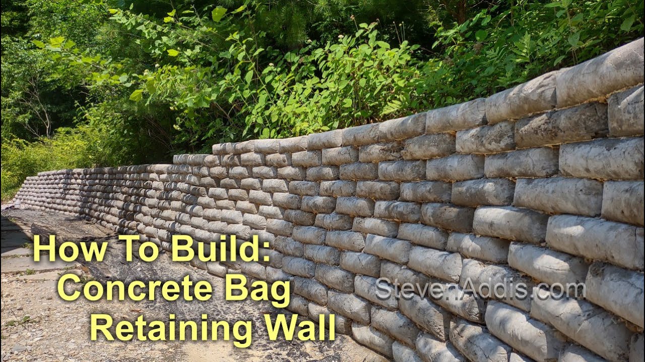 Concrete Bag Retaining Wall | How I Built | Steve Addis
