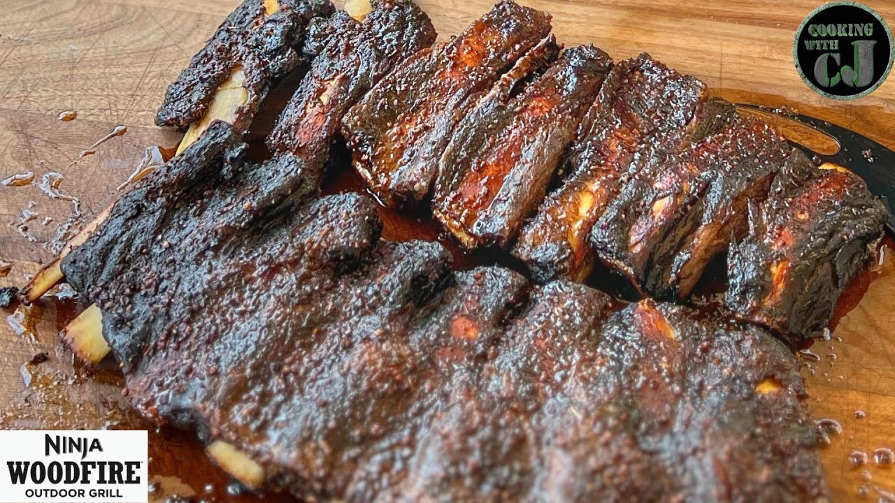 NINJA WOODFIRE GRILL SMOKED BEEF BACK RIBS!