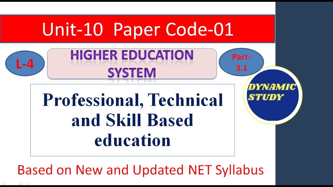 Professional, Technical and Skill Based education Part-3.1