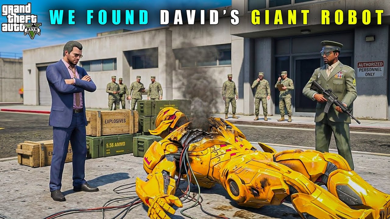 GTA 5 : WE FOUND DAVID'S GIANT GOLDEN ROBOT || BB GAMING