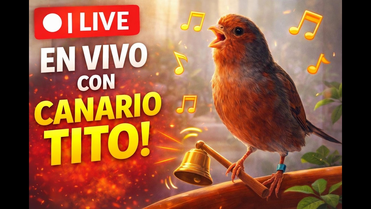 Canario cantando y comiendo en vivo 🐦🎶 | Sonido relajante de mi canario #titocanario