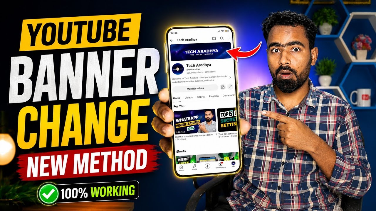YouTube Channel Banner / Cover Photo Kaise Change Kare | YouTube Channel Banner Update | Tech Frack 