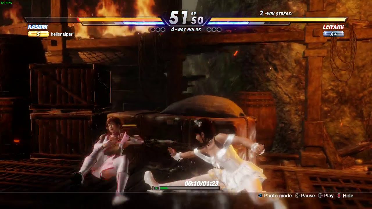 DOA6 Leifang vs S Kasumi (hellsnaiper1) 1 Korean cheater who is going to find his cheat trainer~