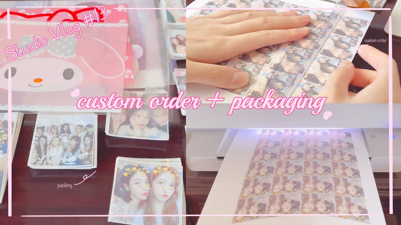 Studio Vlog #13 | kpop stickers + packaging + custom order