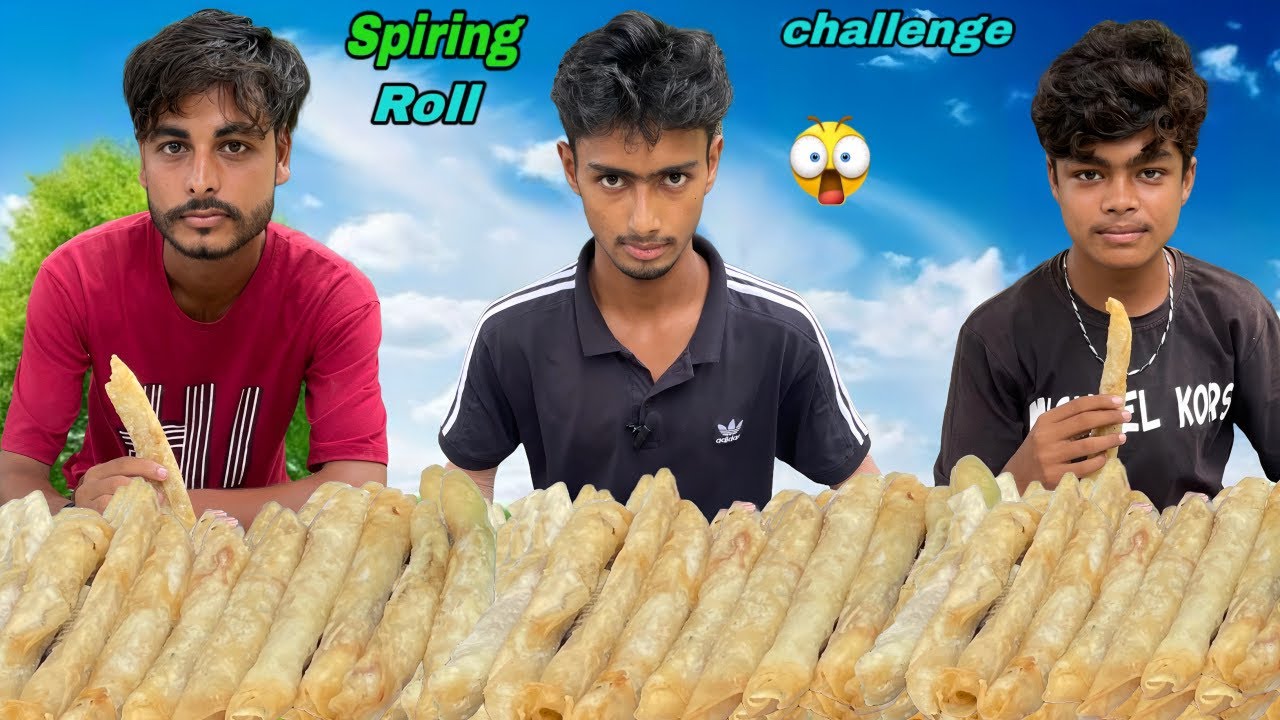 Eating Spicy🔥20 Spiring Roll Eating food Challenge Prize ₹1200!