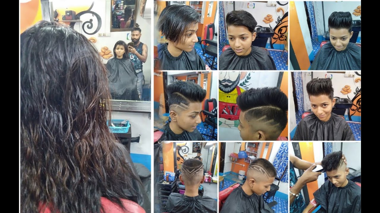 Ladies long hair to many types of Men's hairstyles//women head shave//epi-30
