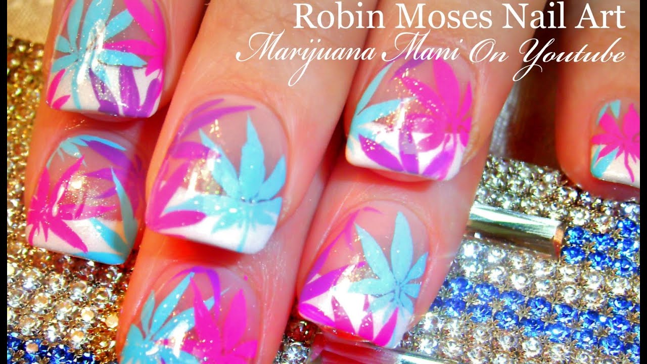 DIY Marijuana Manicure Nail Art Tutorial | Coachella Pastel Pot Nails