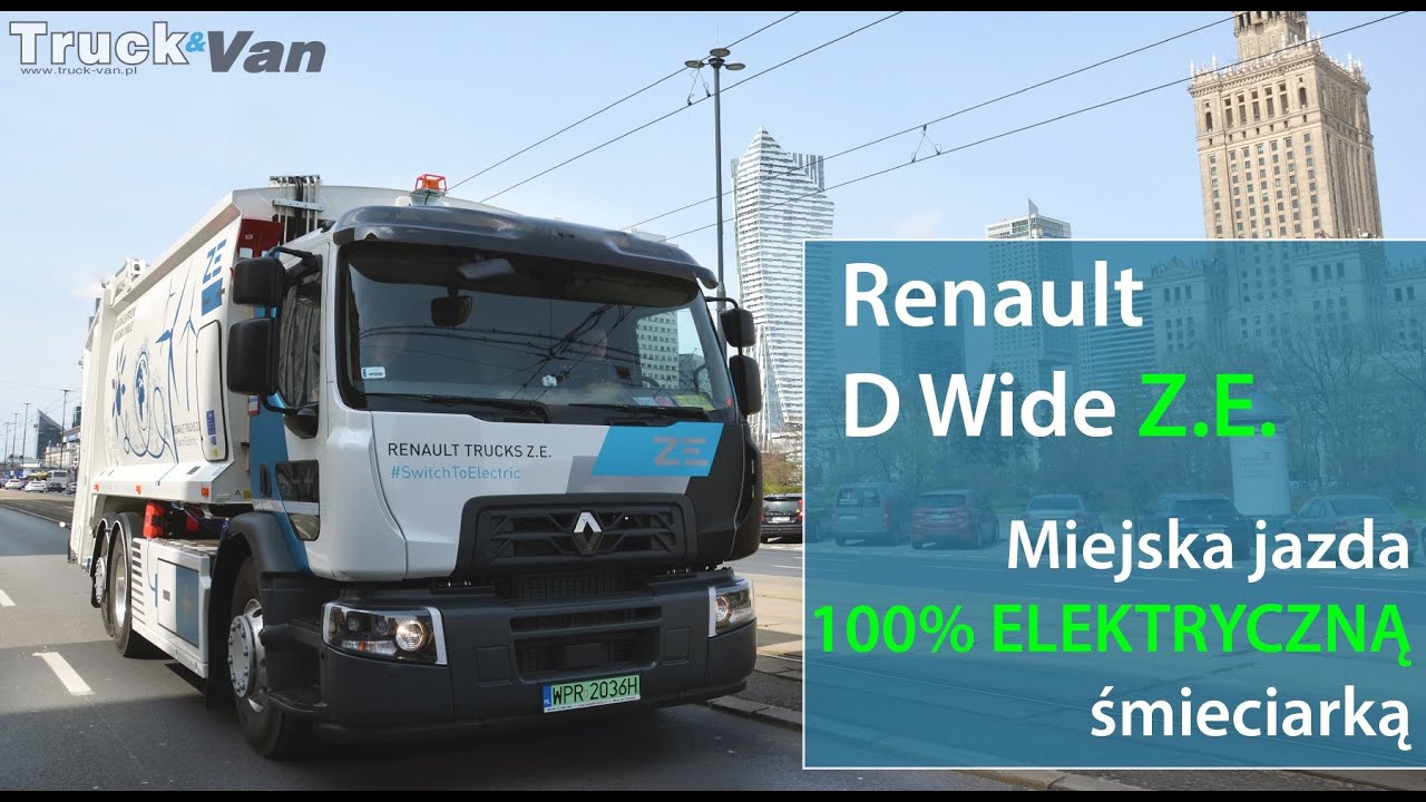 Miejska jazda - elektryczna śmieciarka Renault Trucks D Wide Z.E. test drive electric city truck