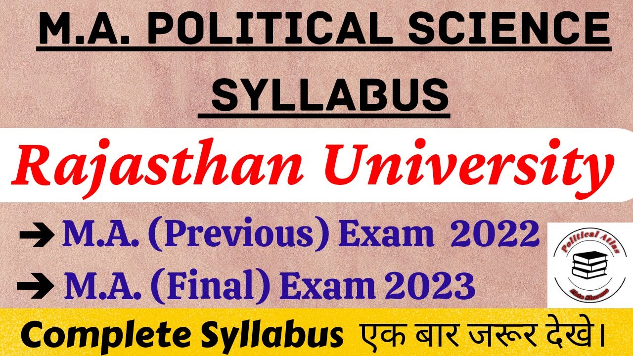 M.A. Political Science Syllabus (Previous Exam 2022 and Final Exam 2023) Rajasthan University