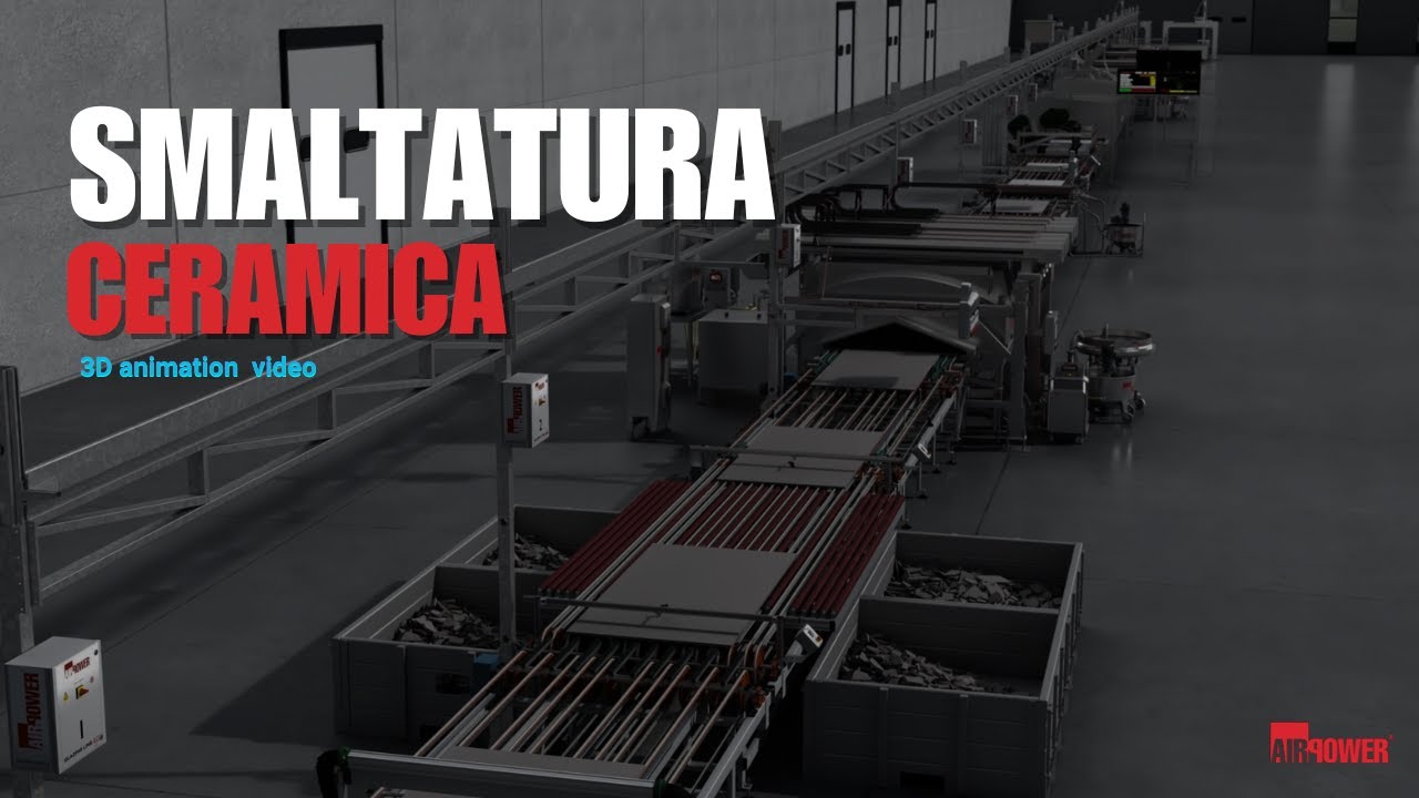 Linea di smaltatura ceramica | #3Danimation | #AirPower