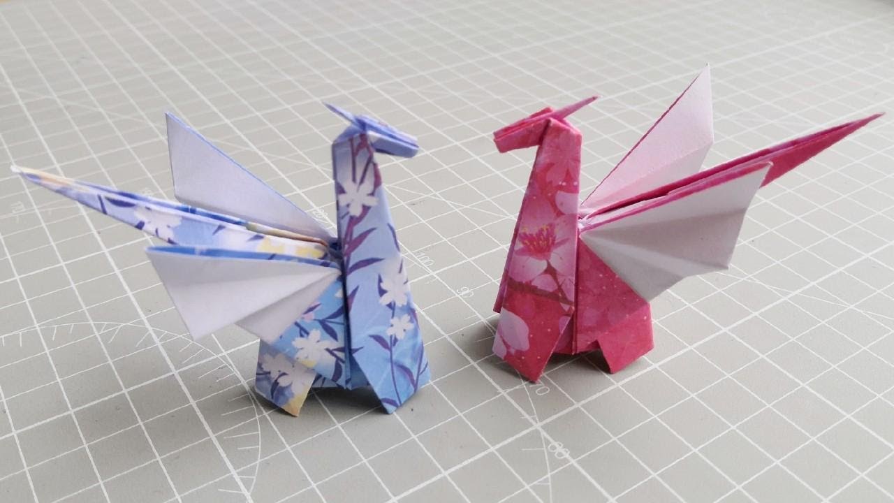 折纸一只长翅膀的文龙，非常萌萌哒