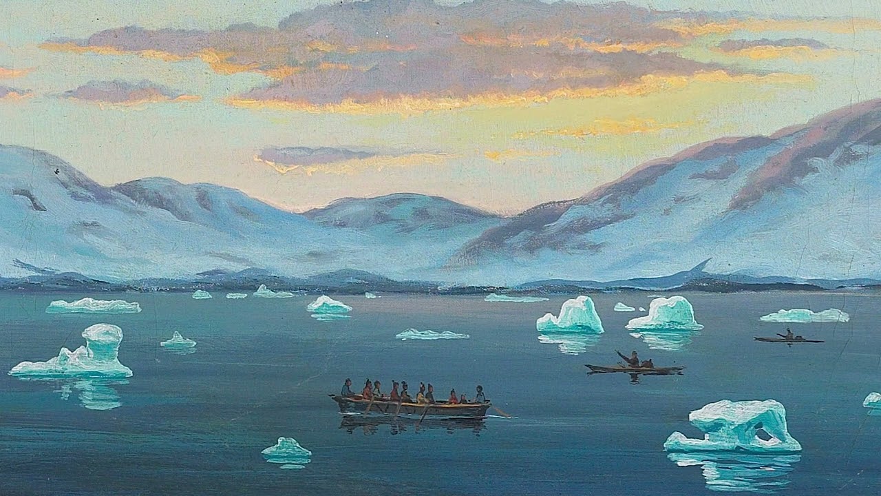 Julianehaab Fjord, Greenland | Boats among Icebergs at Dusk | 2 Hours Arctic Art (4K)
