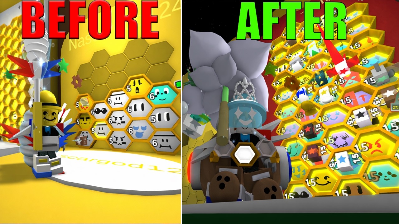 I went from a MIXED HIVE to a BLUE HIVE (FULL MOVIE) in Roblox Bee Swarm Simulator