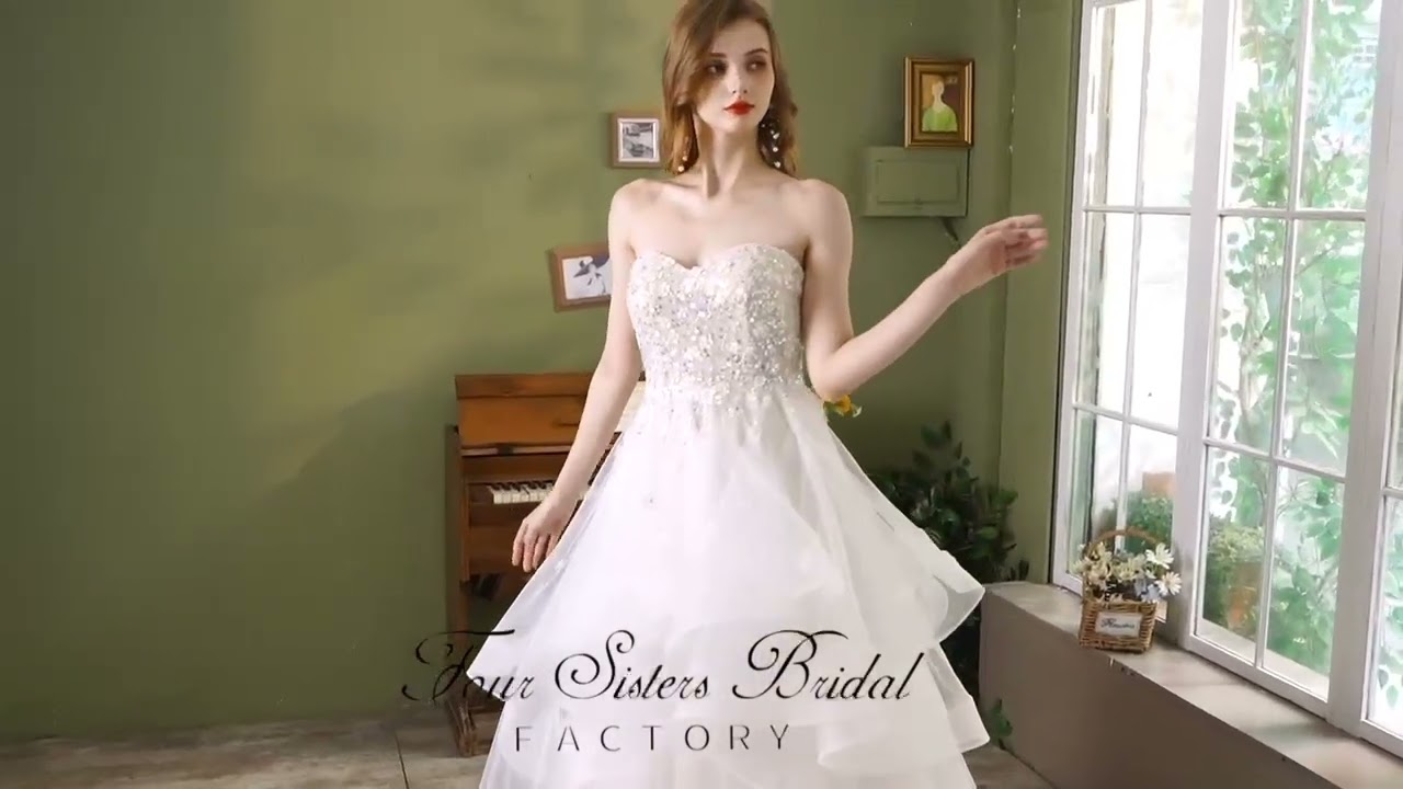 FS3015 Ruffle Ball Gown Wedding Dresses
