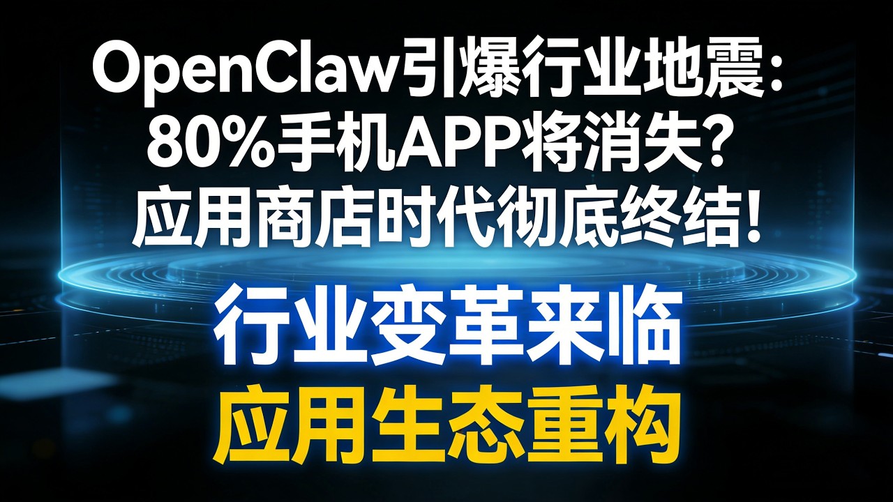 恐怖！OpenClaw新版本发布，能自己写代码、控设备，你的手机APP即将被淘汰！#OpenClaw杀疯了#80%APP将消失#应用商店将死#2026科技风口