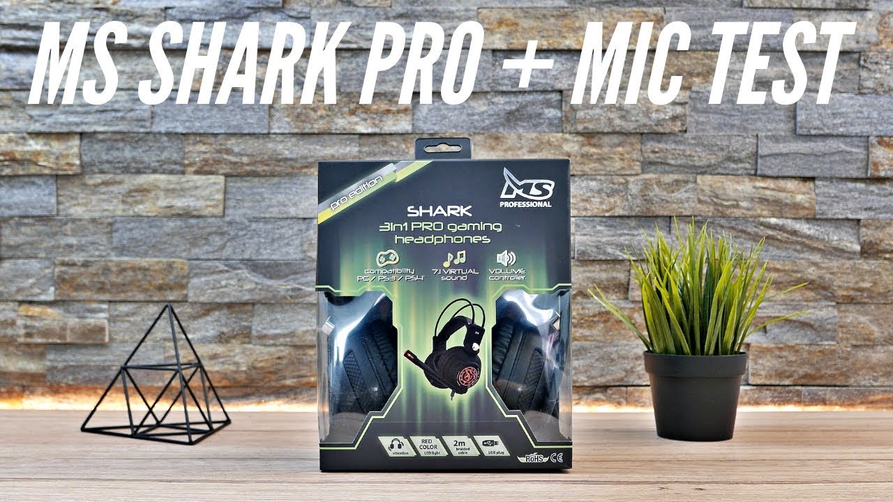MS Industrial SHARK PRO GAMING HEADSET + MIC TEST - UNBOXING