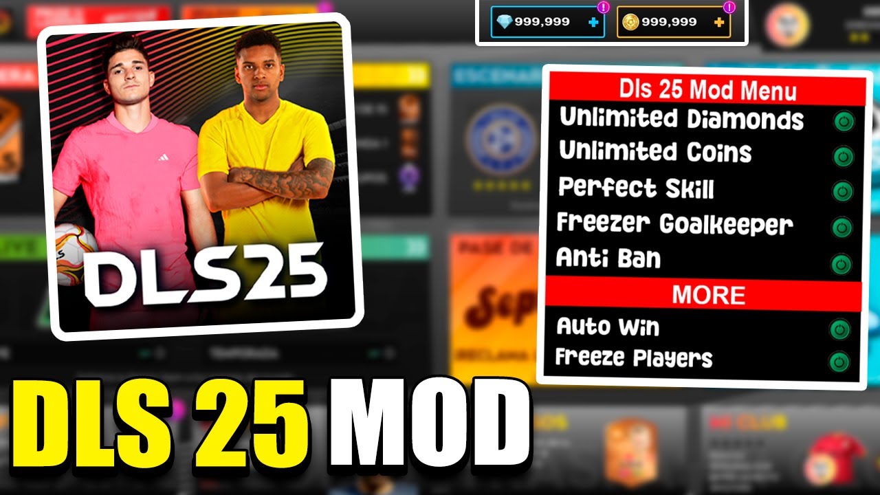 DLS 25 MOD MENU DIAMANTES y MONEDAS INFINITAS 🔥 DREAM LEAGUE SOCCER 2025 Android/iOS MediaFire