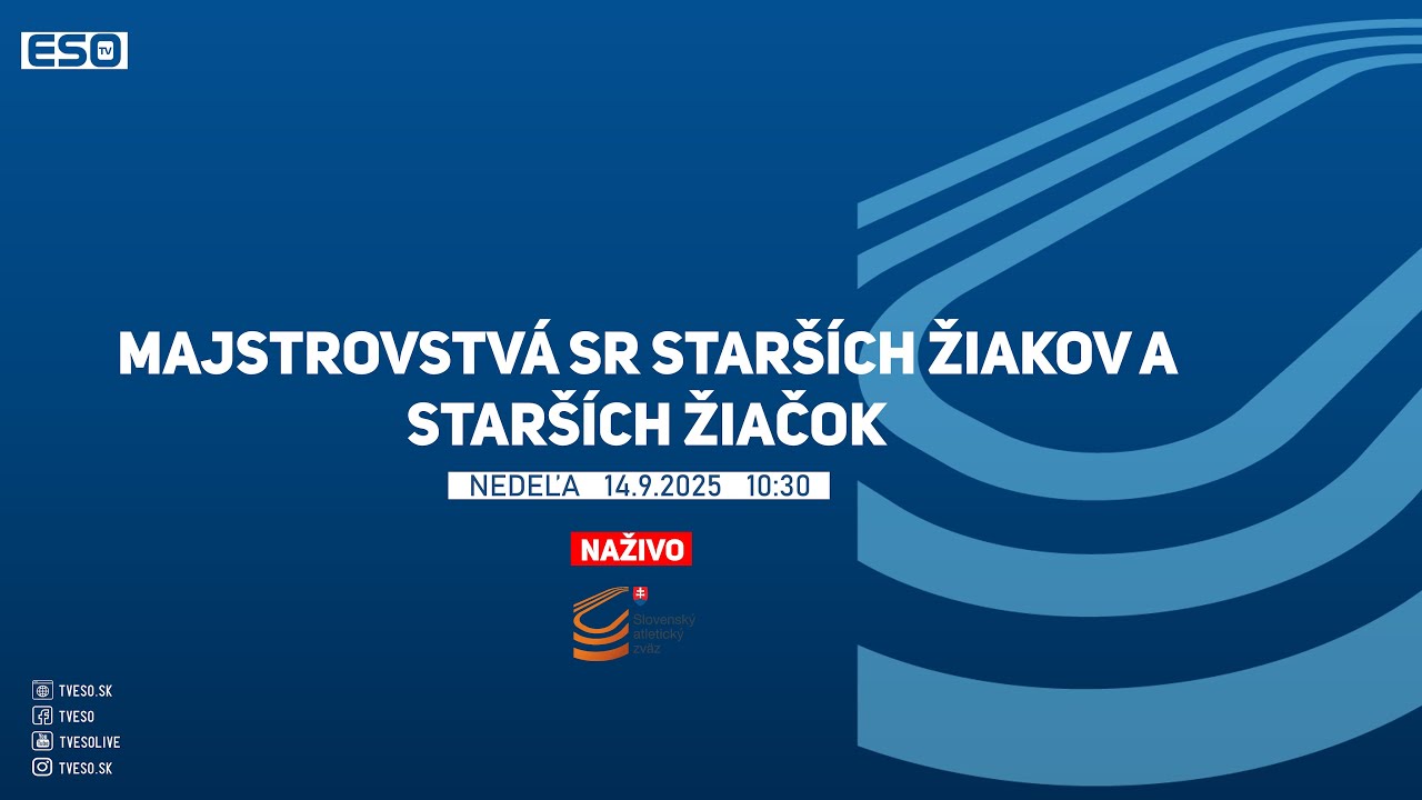 Majstrovstvá SR starších žiakov a starších žiačok, 14.9.2025