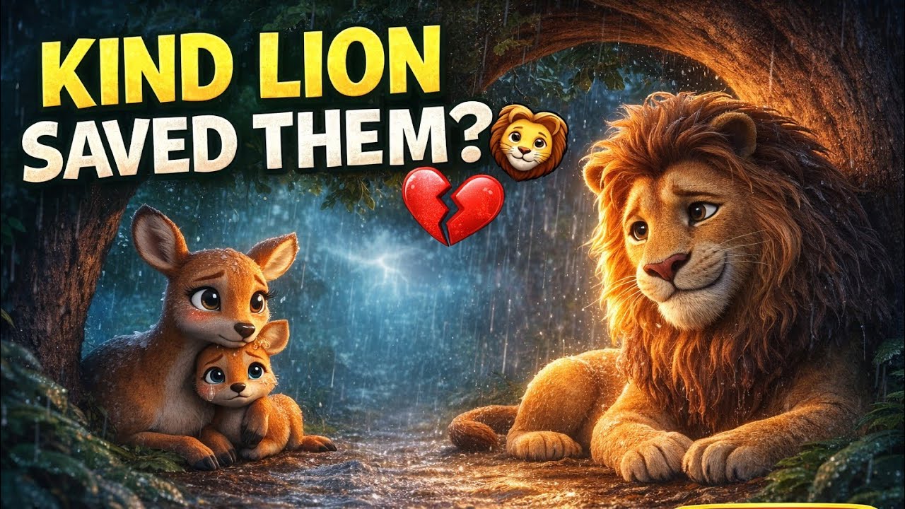 Emotional Lion Story | Kids Cartoon Story  🦁🐯 kind lion and deers