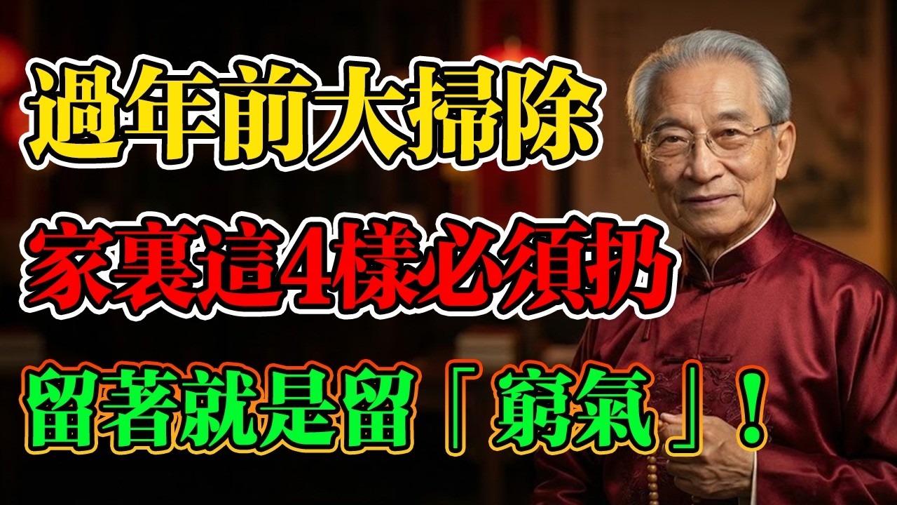 南懷瑾：過年前大掃除，家裏這舊四樣不扔，財神進不來！送走這4尊「窮神」，虛室生白，福報自來！#南懷瑾 #大掃除 #除舊迎新 #心物一元 #易經 #人生智慧 #大掃除 #斷舍離 #風水 #改運 #招財