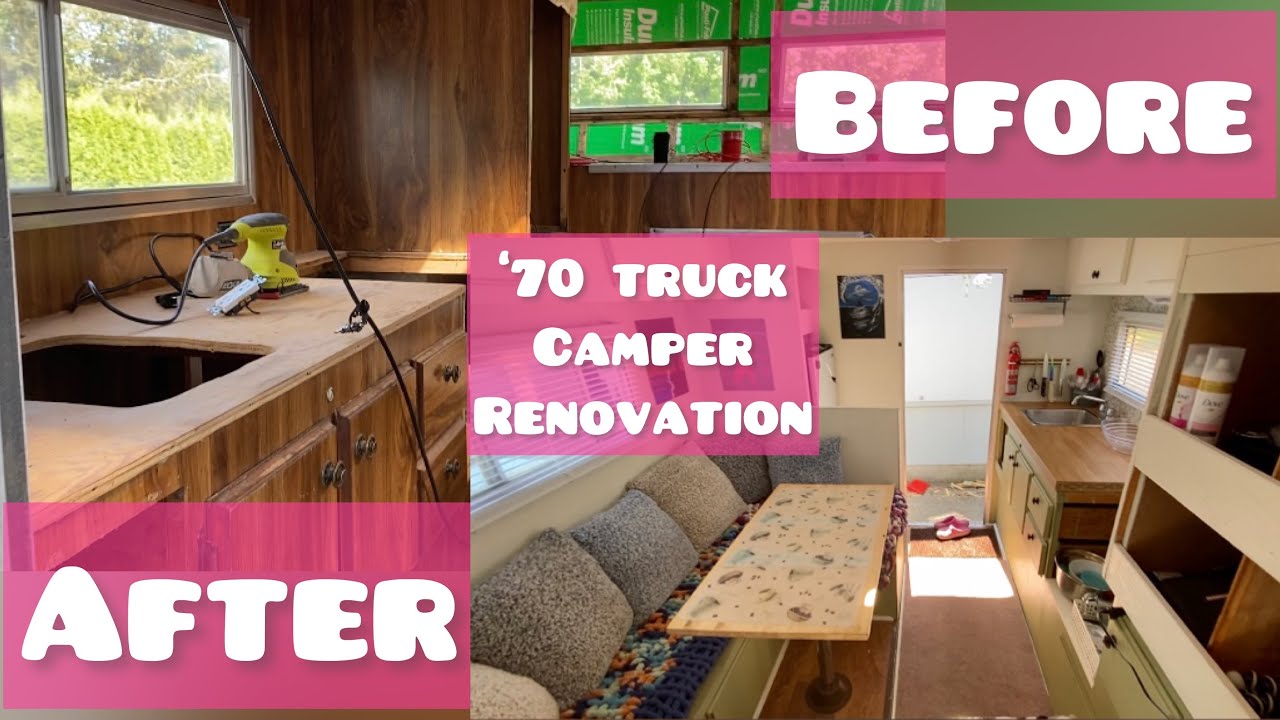 Before And After ➡️ | 1970 Truck Camper Renovation 🚧 | Our New Home 🏡