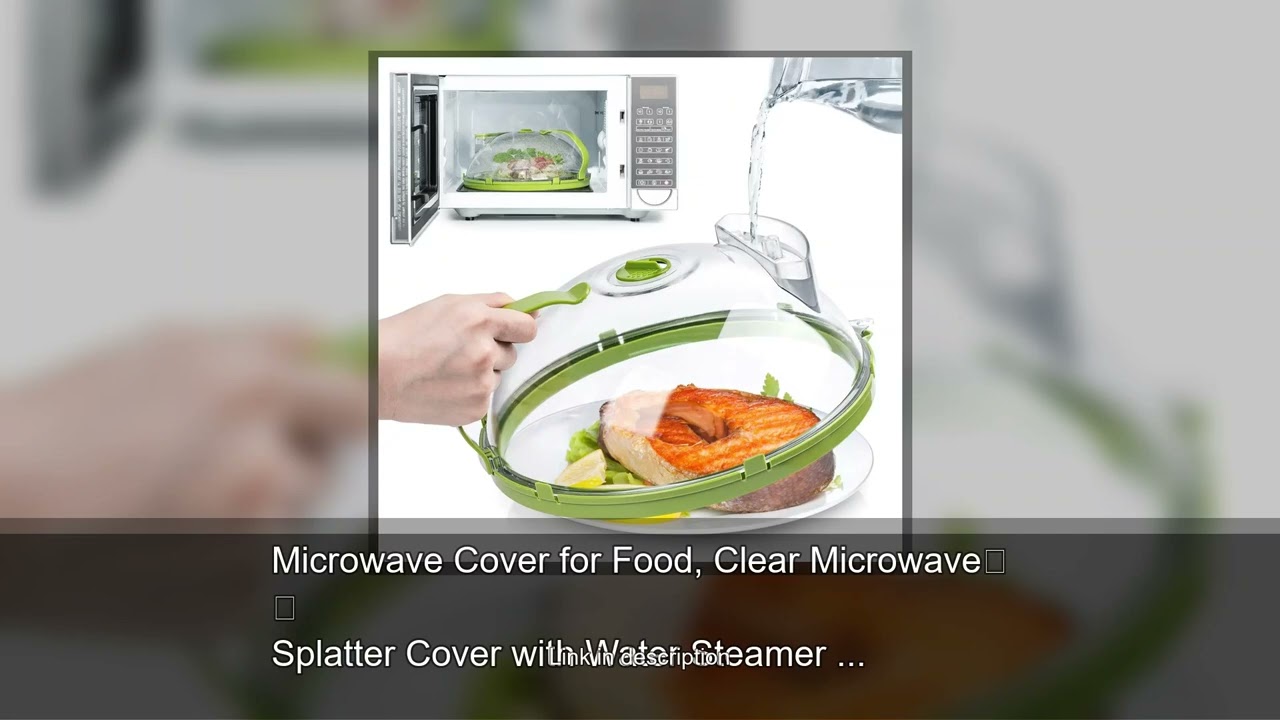 Microwave Cover for Food, Clear Microwave Splatter Cover with Water Steamer and Handle, 10 Inch
