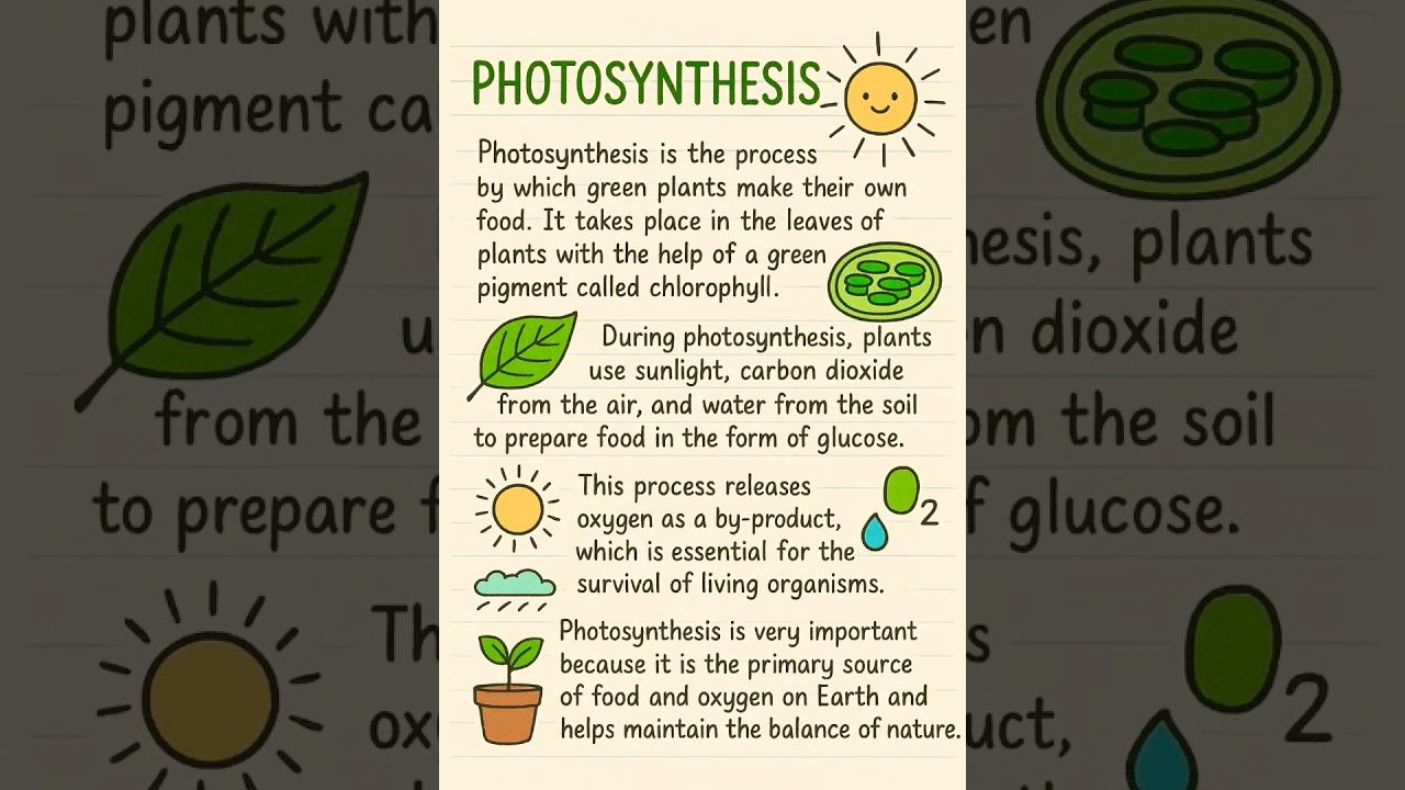 essay on photosynthesis / short note about photosynthesis / points about photosynthesis